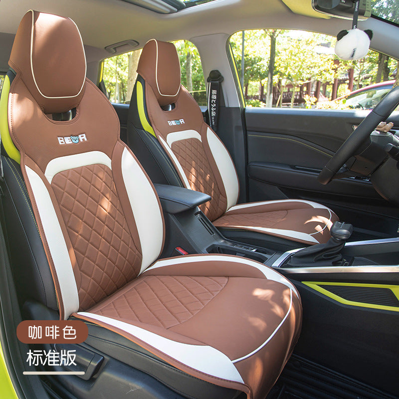Funda de asiento de coche lujosa, transpirable y cómoda