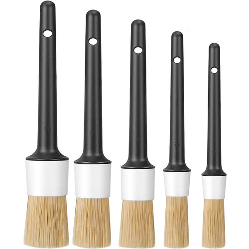 AutoPlus 5-piece soft car detailing brush set for vents wheels trim and crevices